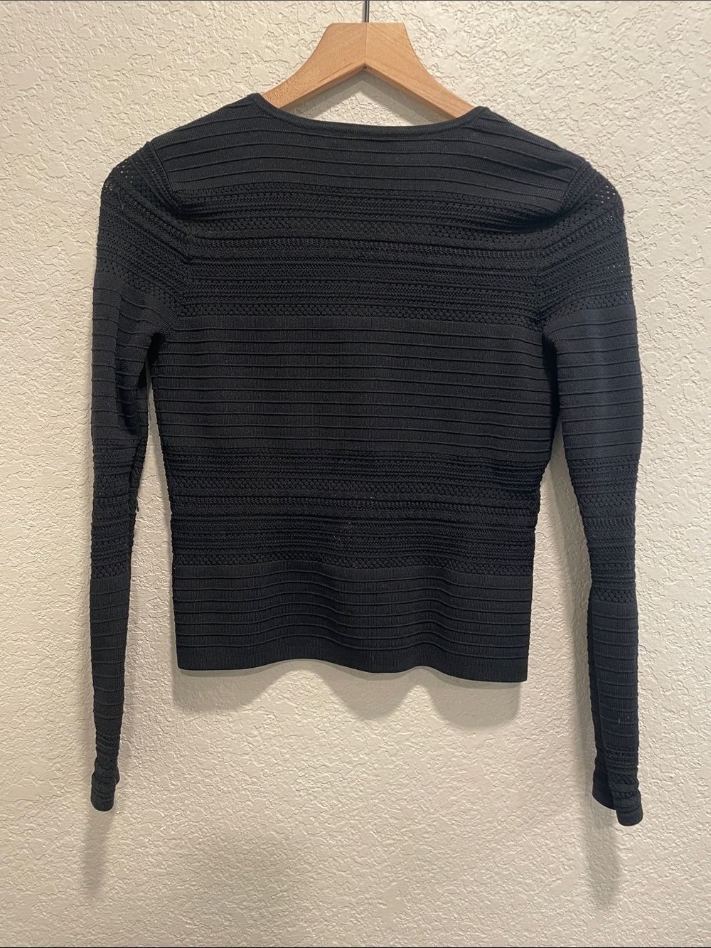 Lauren Ralph Lauren Black Ribbed Zip Front Cardigan Sweater Size Small - Picture 5 of 5